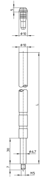 Treibriegelstange hohl Nr.9648